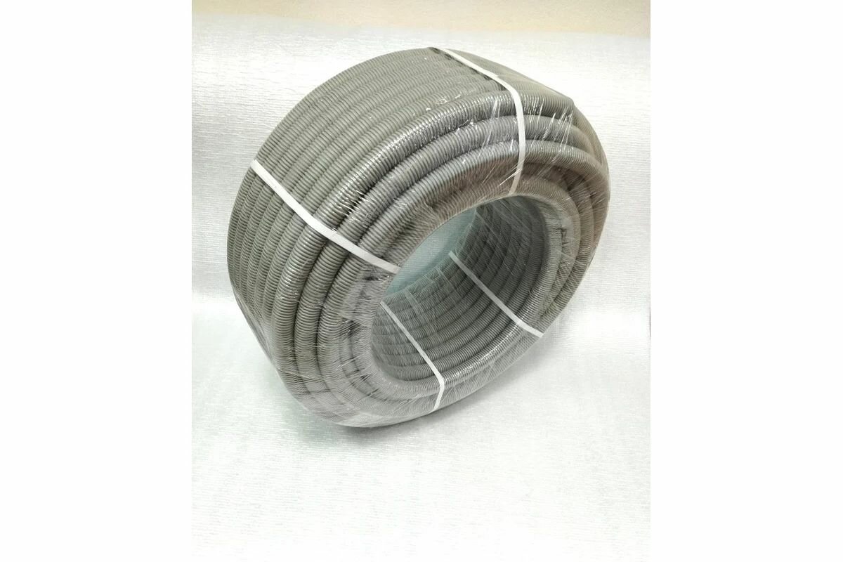 Труба гофрированная ООО  Азимут  d 20 ПНД серая азимут с зондом  25м  00000002037