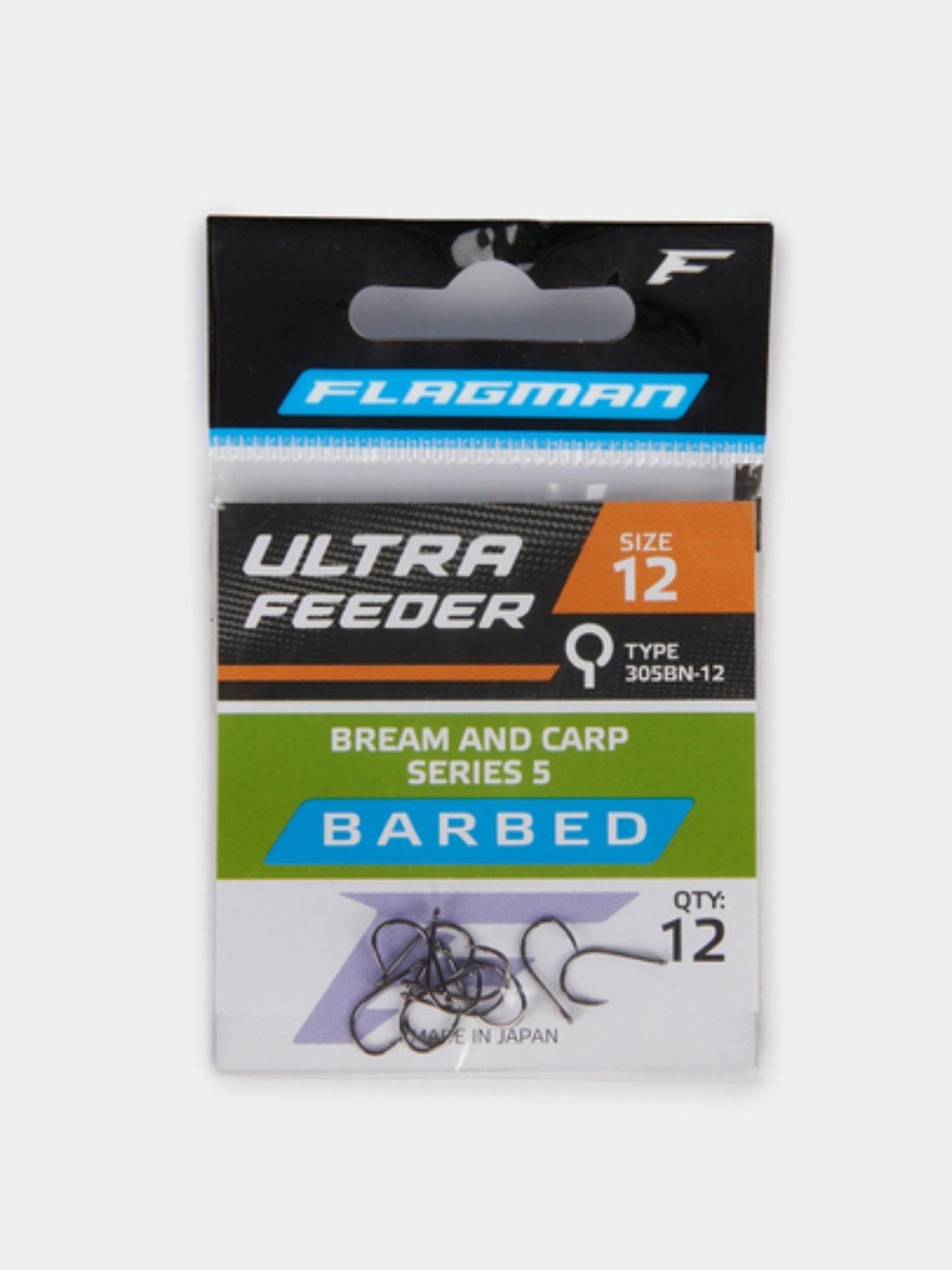 Крючок Flagman Ultra Feeder Series, 8, 10, 12 размера, 12 шт - Серый,№12