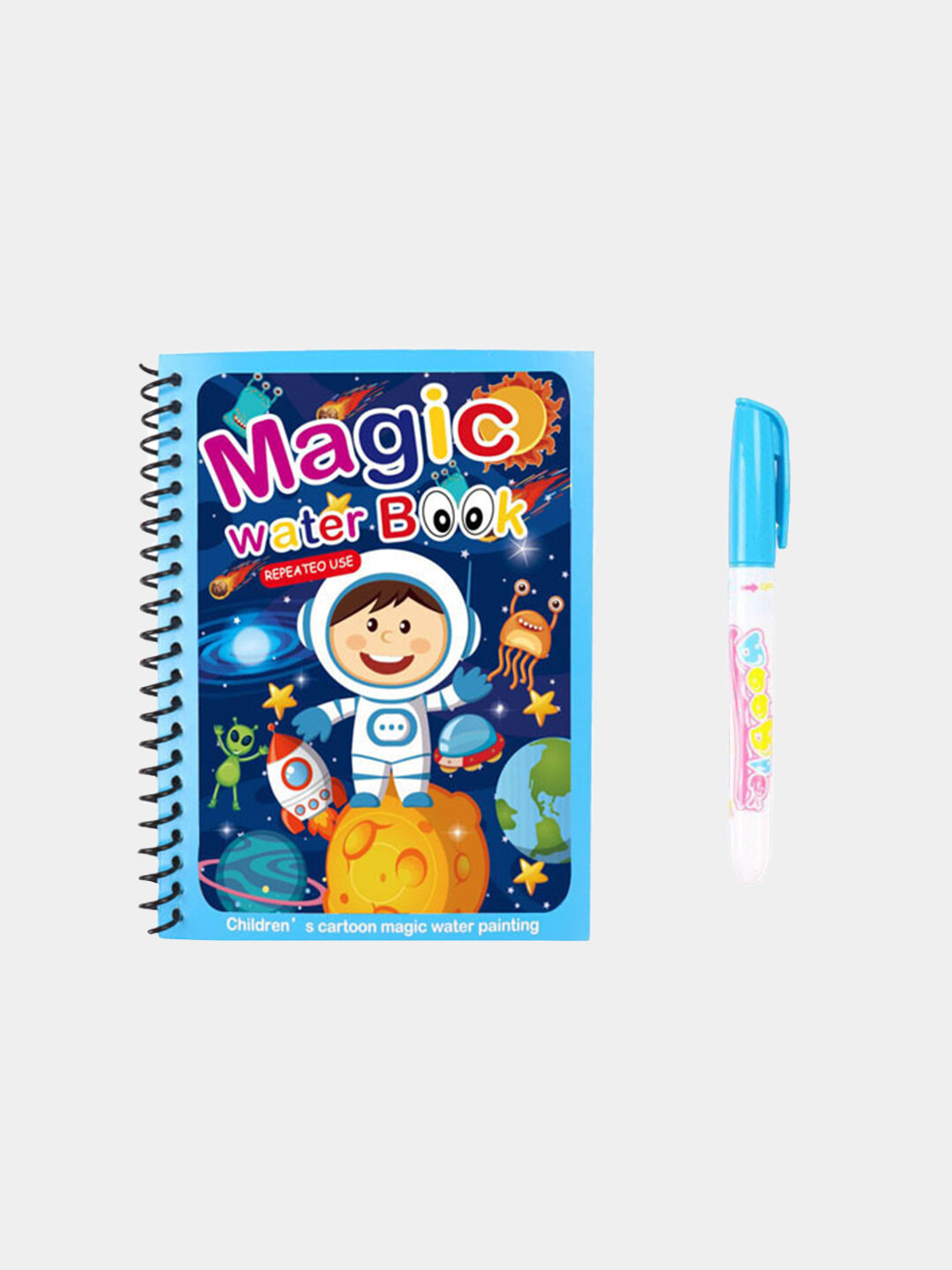Magic Water Book многоразовая детская книжка для рисования водой, Бежевый меланж — фото 1