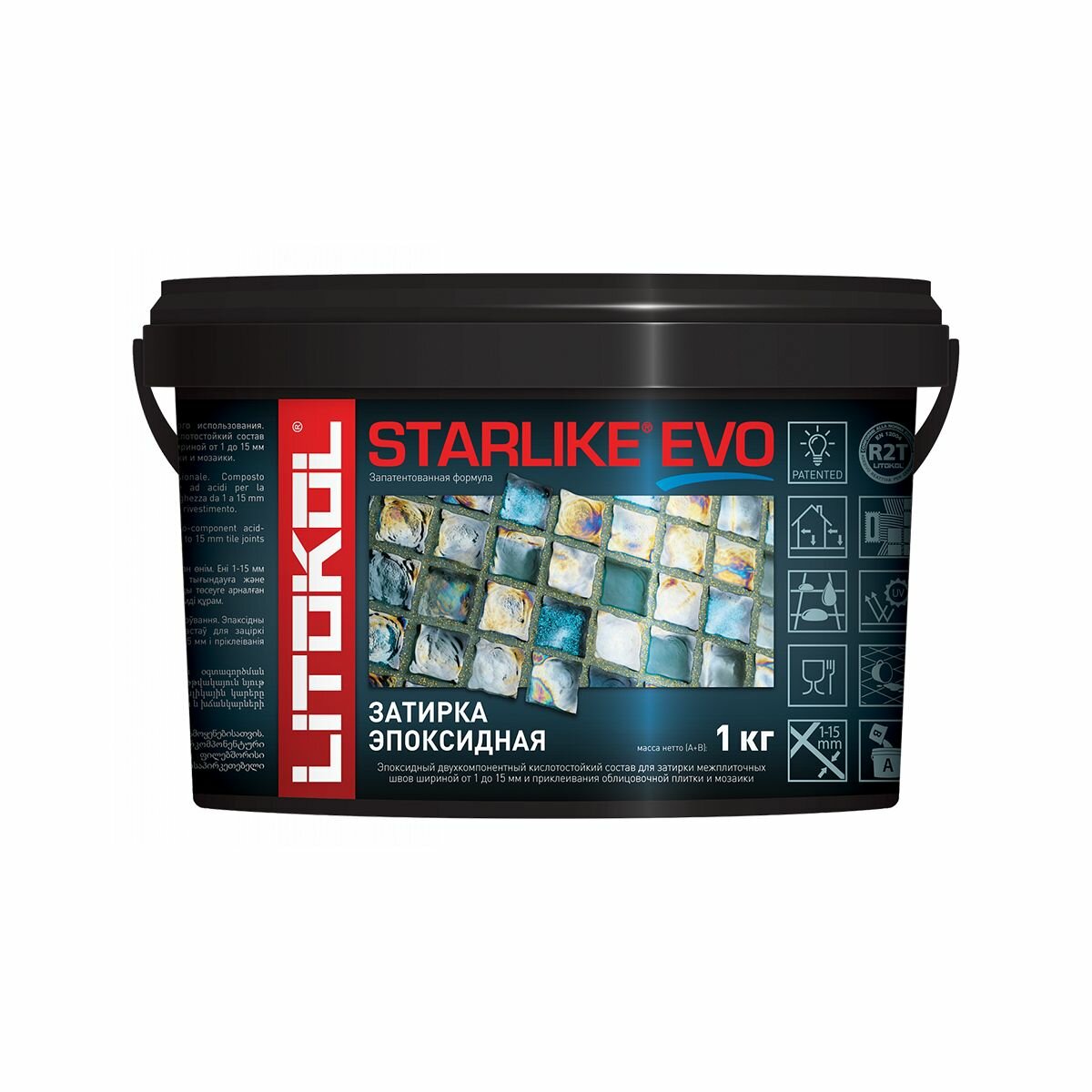 Затирка эпоксидная двухкомпонентная Litokol Starlike Evo S.145 Nero Carbonio 1 кг
