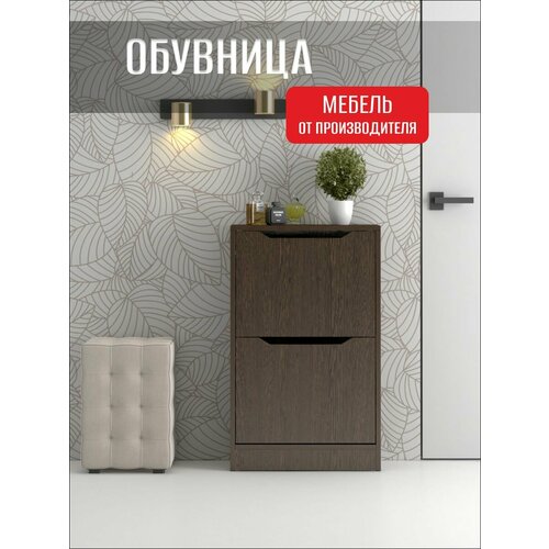 фото Обувница фабрика мебели "династия" прима, лдсп, откидные двери, цвет дуб венге фабрика мебели династия