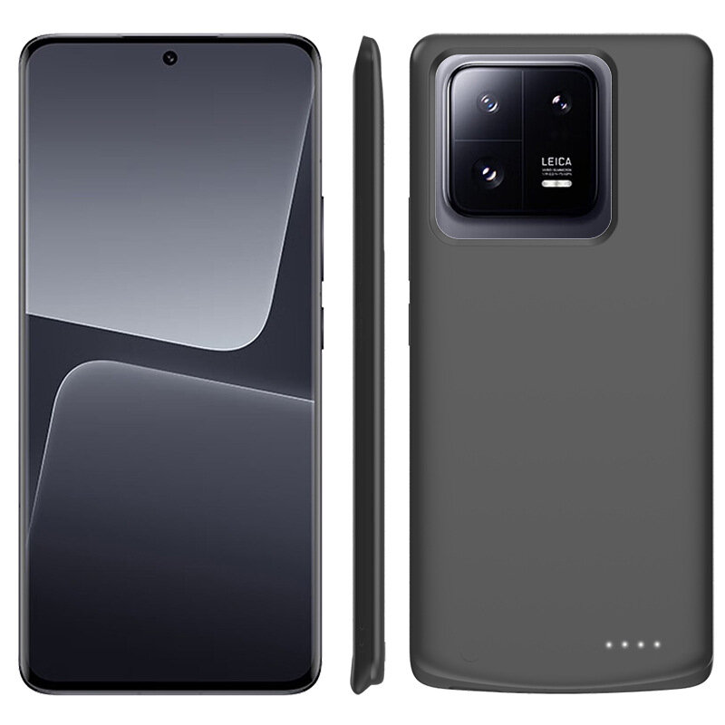 Чехол-бампер MyPads для Xiaomi 14 со встроенной усиленной мощной батареей-аккумулятором большой повышенной расширенной ёмкости 10000mAh черный MyPads