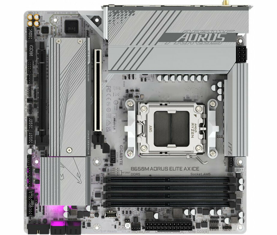 Материнская плата Gigabyte B650M A ELITE AX ICE, SocketAM5, AMD B650, mATX