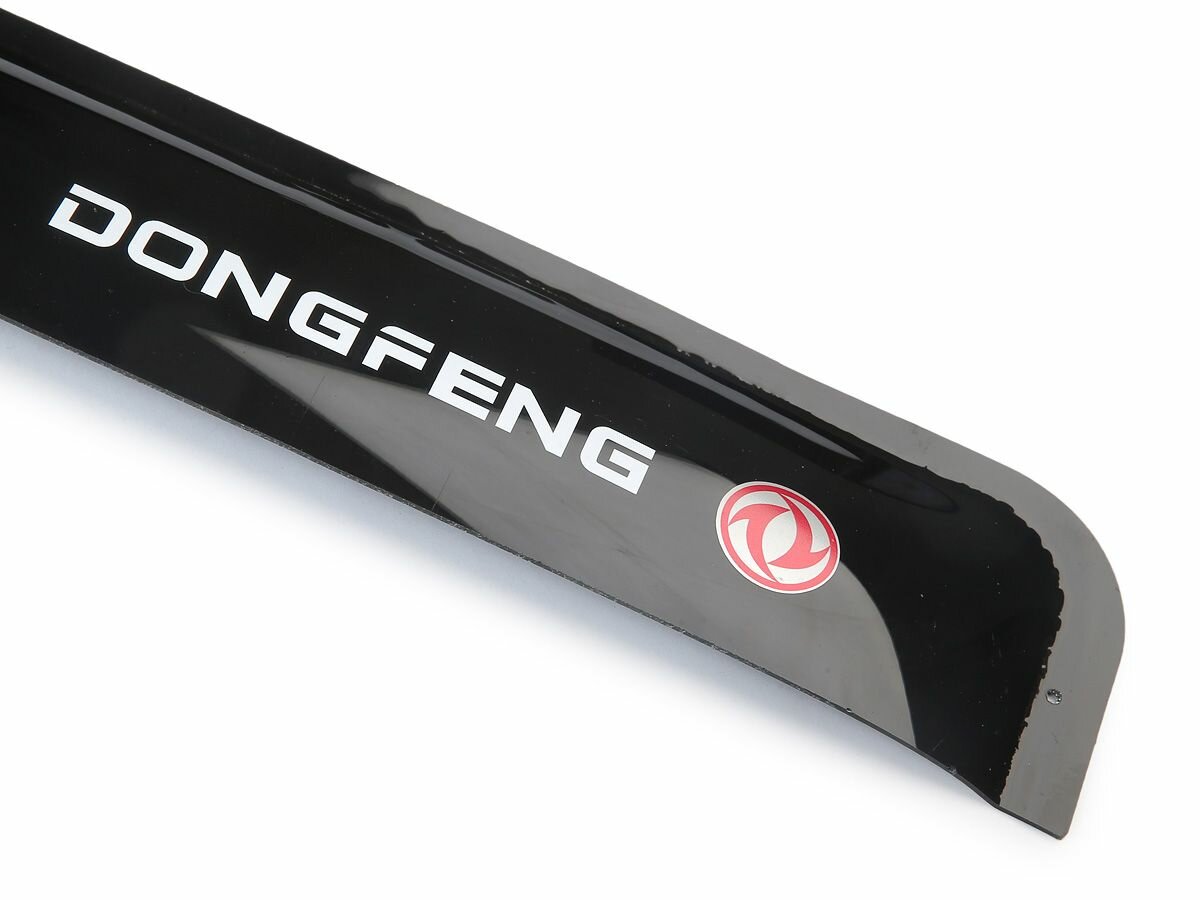 Дефлекторы окон DONGFENG С80/120 накладные (короткий угол) Черные — фото 1