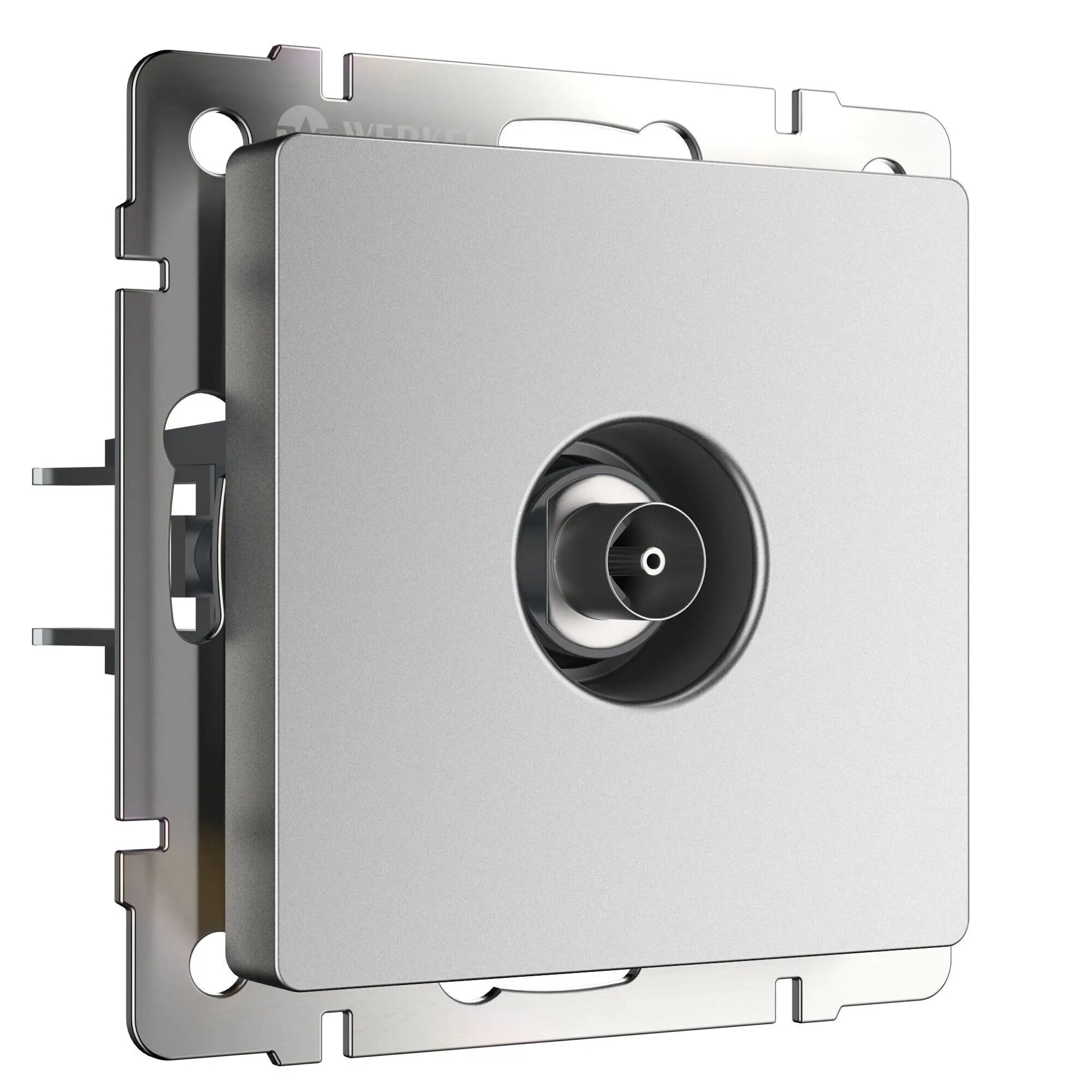 Встраиваемая ТВ-розетка оконечная Werkel (Серебряный матовый)