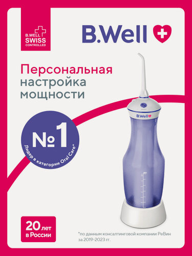 Изображение товара Ирригатор для полости рта портативный B.Well TH-917, 4 режима, емкость 280 мл