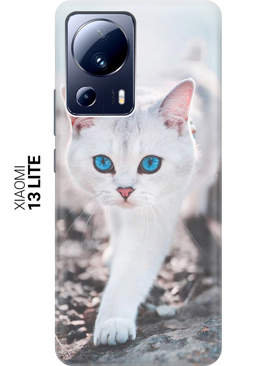 Силиконовый чехол на Xiaomi 13 Lite, Сяоми 13 Лайт с принтом "Голубоглазый кот"