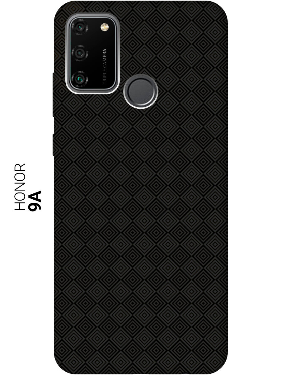 Ультратонкая защитная накладка для Honor 9A с принтом "Magic Squares" черный