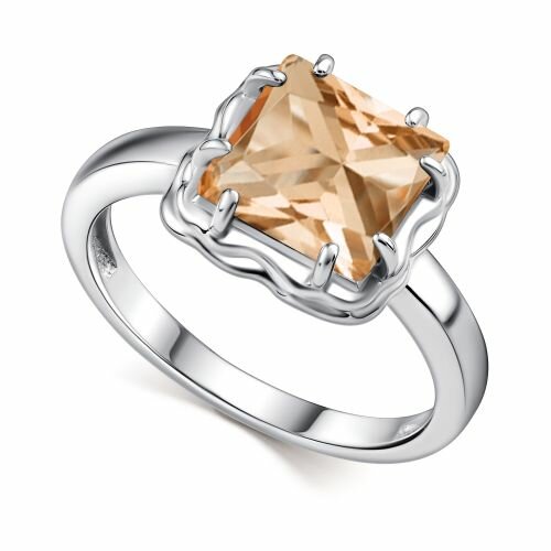 Кольцо, серебро, 925 проба, морганит
