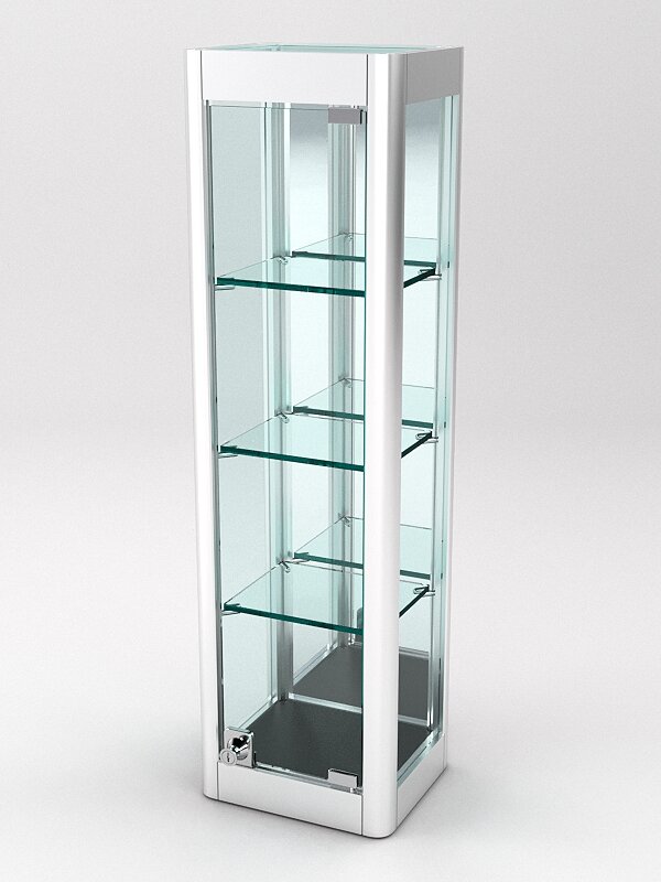 Витрина из профиля настенная "вайб ИКС" №5-3П-З-170 (задняя стенка Зеркало), Черный