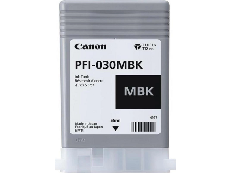 Картридж струйный PFI-030MBK 3488C001 черный матовый (55мл) для imagePROGRAF TA-20, TA-30, TM-240, TM-340.