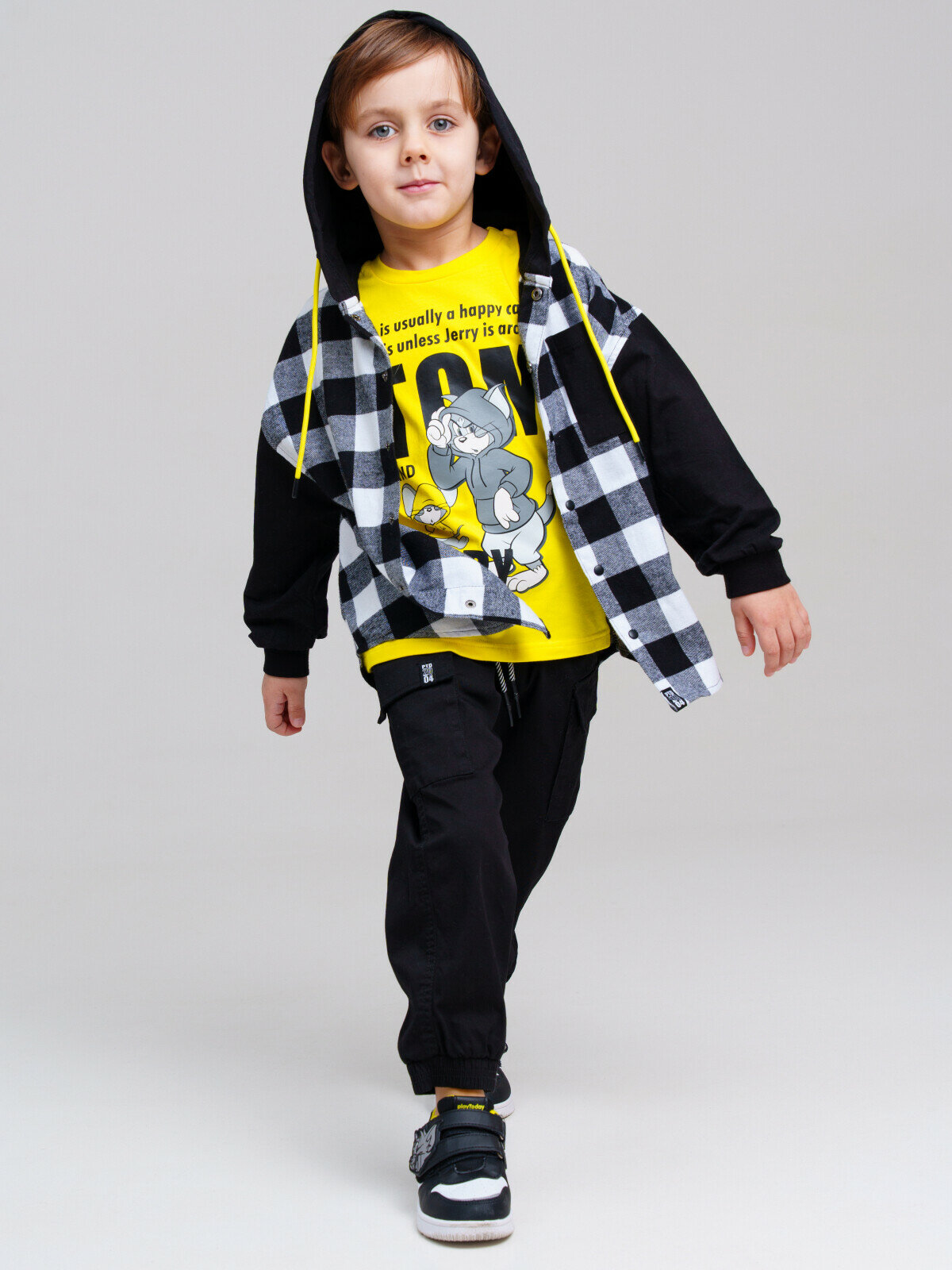 Рубашка playToday, размер 122, черный