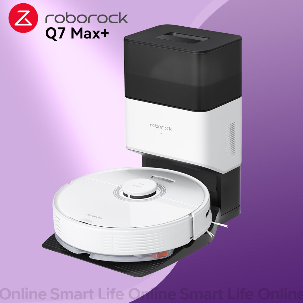 Робот-пылесос Roborock Q7 Max Plus, с функцией влажной уборки, управление со смартфона, белый