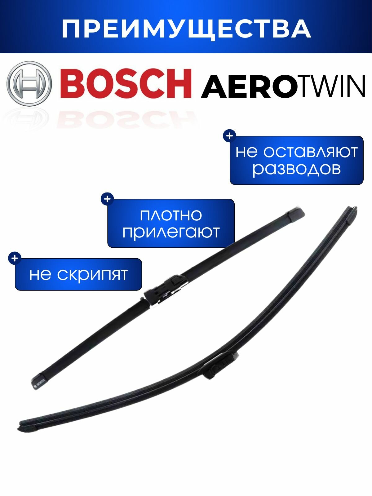 Щетки стеклоочистителя, BOSCH арт. 3397118979 / A979S / Комплект дворников оригинальные 600 мм/ 475 мм — фото 1