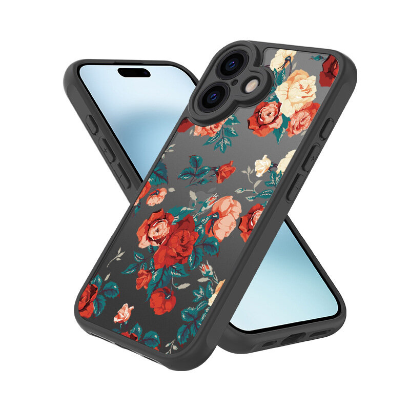 Чехол Creative Case Print для Apple iPhone 16 (айфон 16) противоударный, красная роза — фото 1