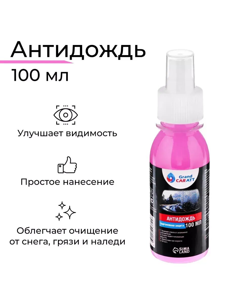 Антидождь Grand Caratt гидрофобное покрытие, спрей 100 мл, 2