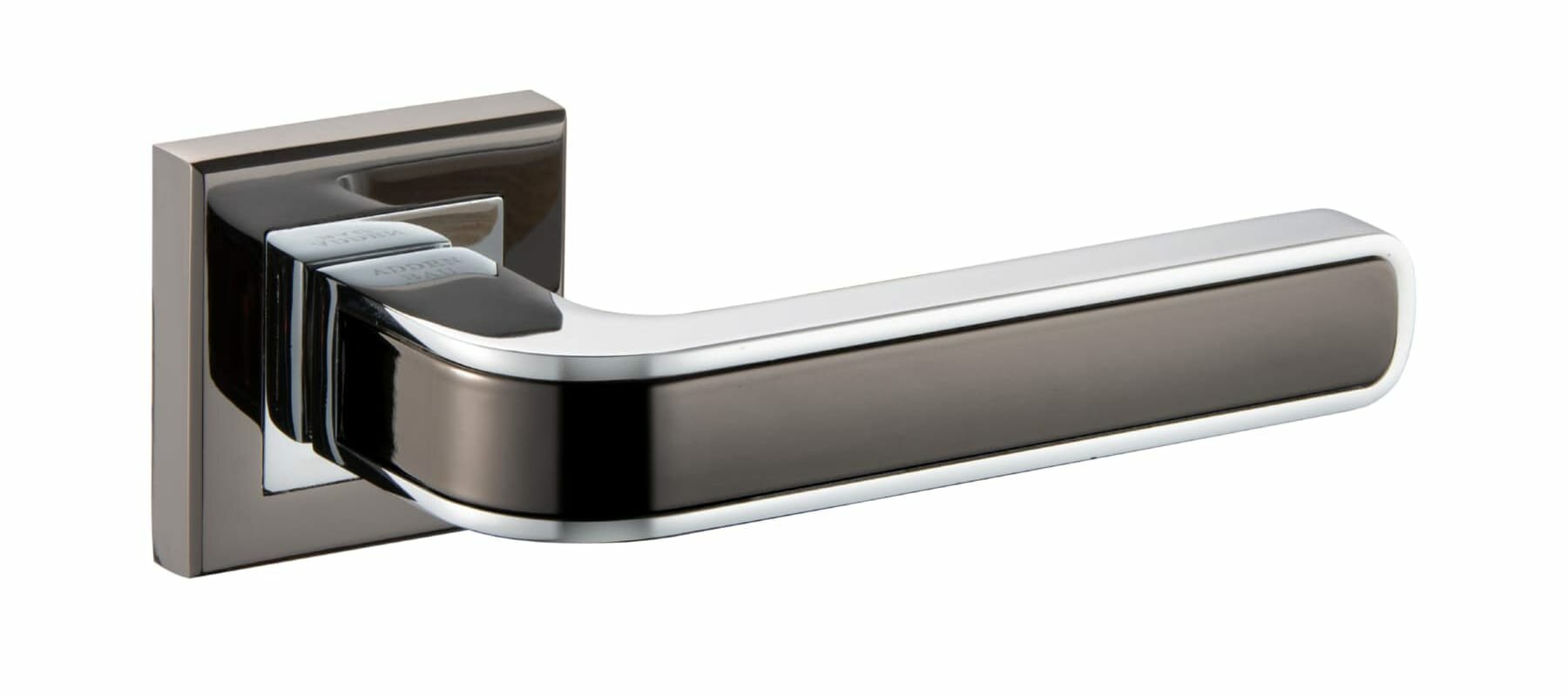 Ручки дверные Adden Bau коллекция Quadro PIEZA Q360 BLACK NICKEL / CHROME на квадратной розетке