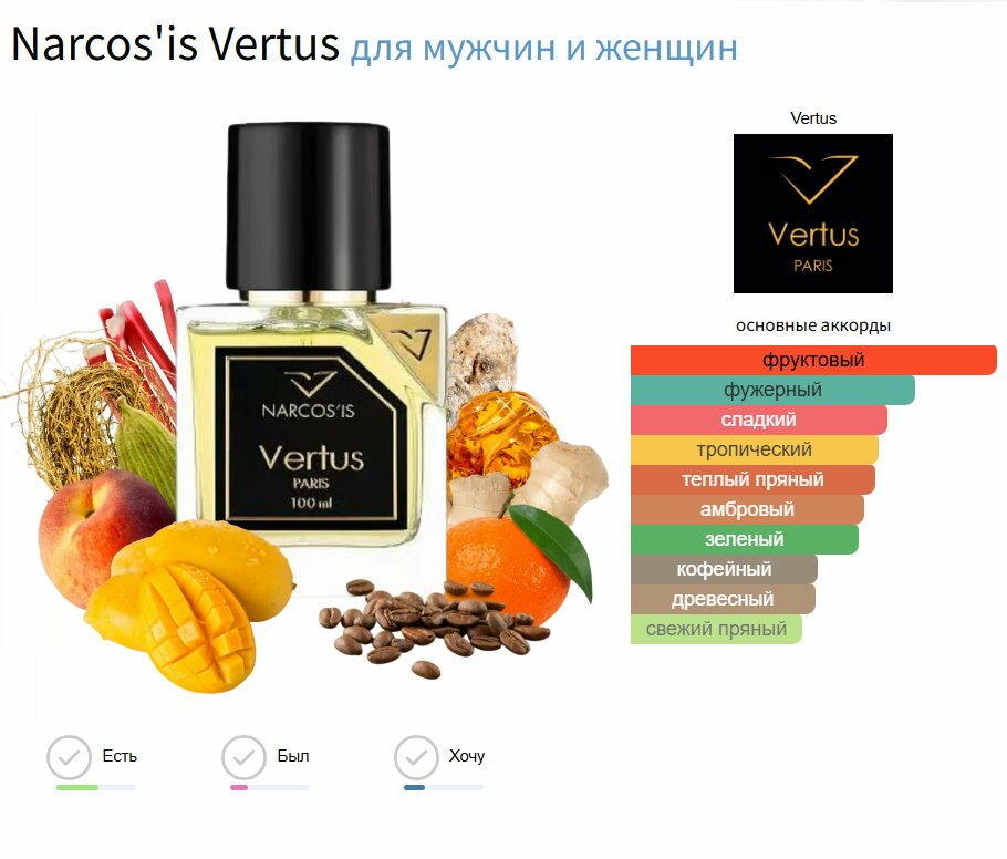 Духи Vertus "Narcos'is", унисекс, перезаполняемый стеклянный флакон 3 мл — фото 1