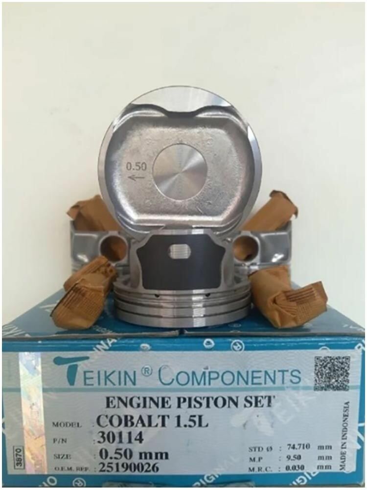 Комплект поршней CHEVROLET Cobalt 1.5L, d74.7+0.50, Teikin 30114.050