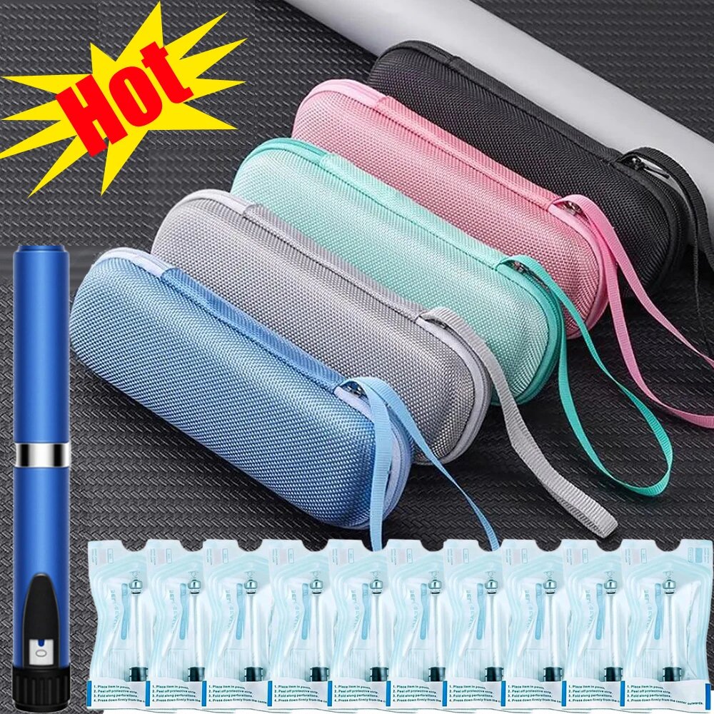 Картинки Портативный мешок для инсулина Magic Pen, комплект картриджей, 3 мл, пустая кассетная бутылка, стерильная индивидуальная упаковка для инсулиновой ручки Lilly, Black A Pen 10Bottle