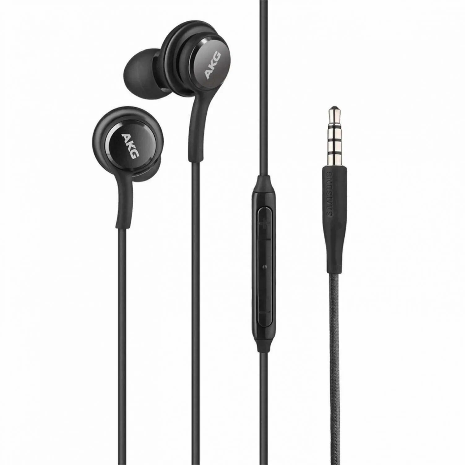 Наушники Samsung AKG AUX 3.5mm , проводные, с регулировкой громкости, черные EO IA500