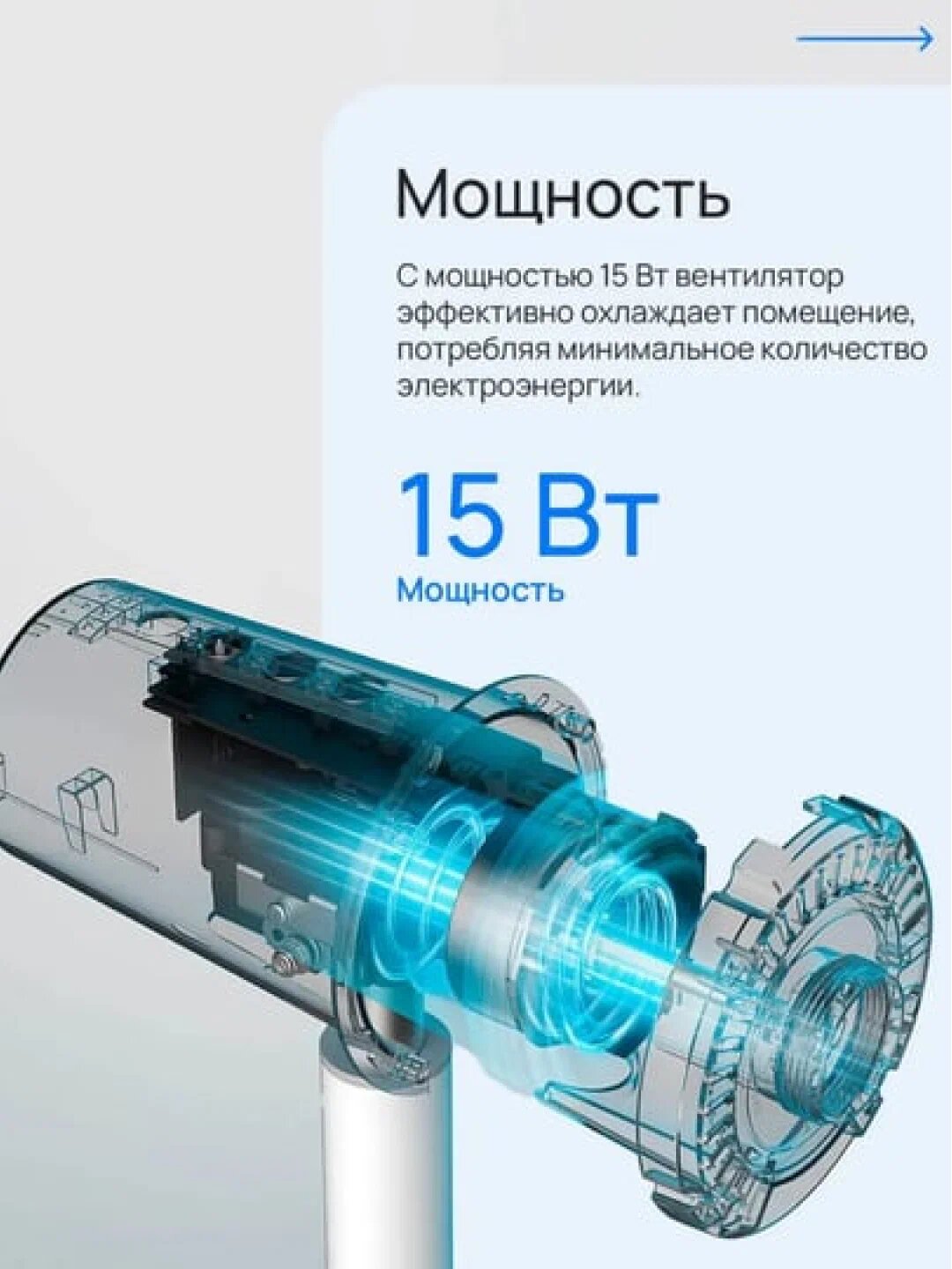 Вентилятор Xiaomi Mi Smart Standing Fan 2 , напольный, 38 Вт, площадь помещения 25 м², 4 скорости — фото 1