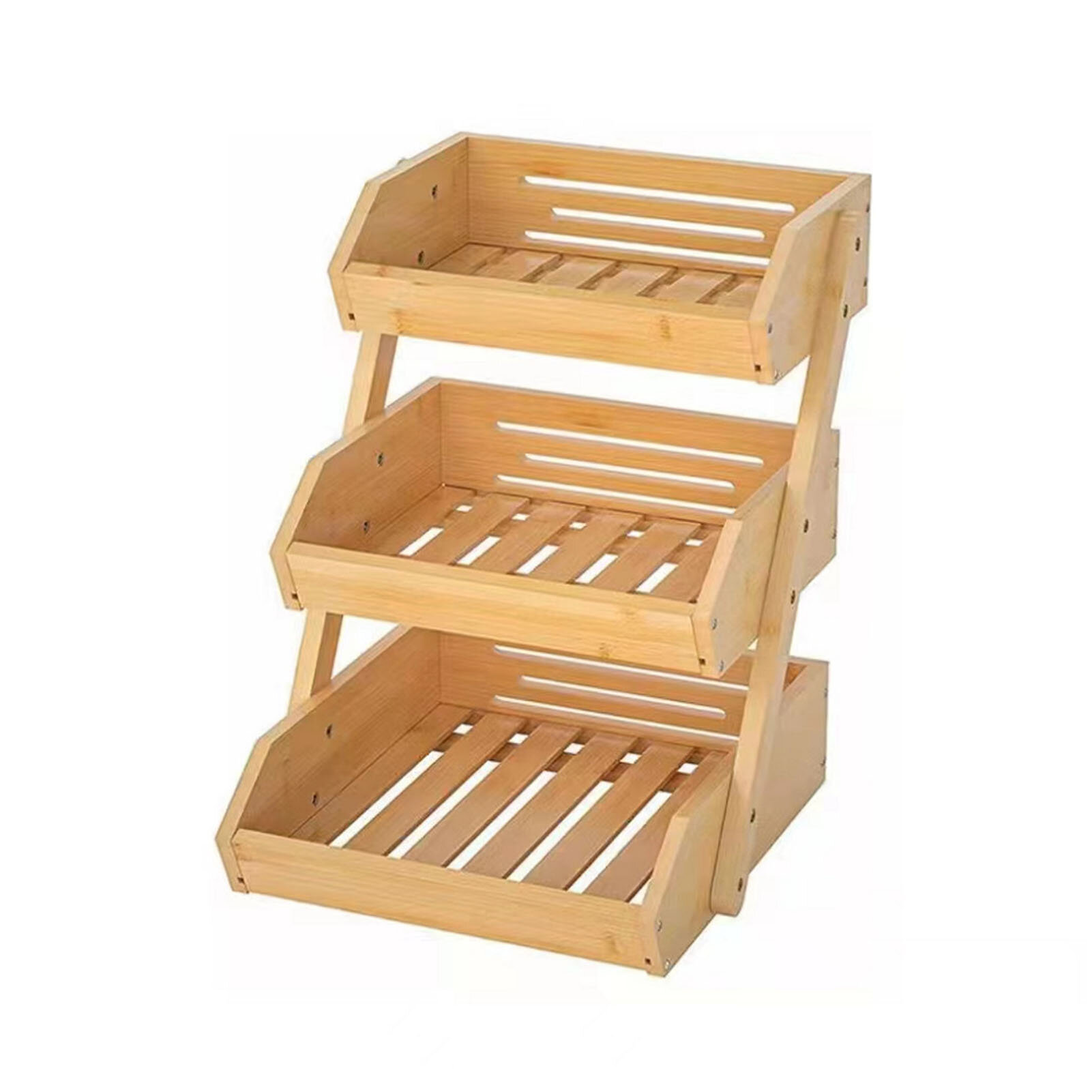 Большая трехъярусная бамбуковая корзина для фруктов  овощей и закусок  органайзер для кухни  магазина и пикника