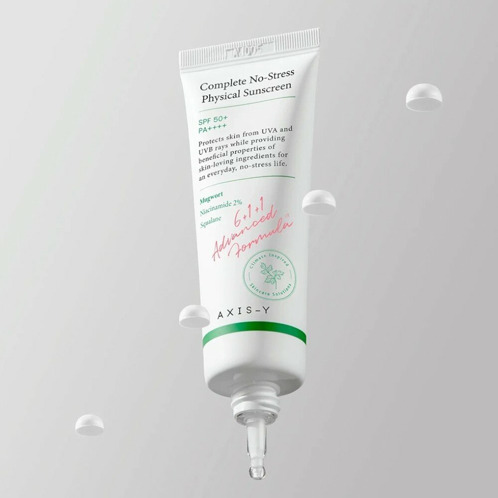 Солнцезащитный крем AXIS-Y Complete No-Stress Physical Sunscreen SPF 50+ PA++++ - 50мл — фото 1