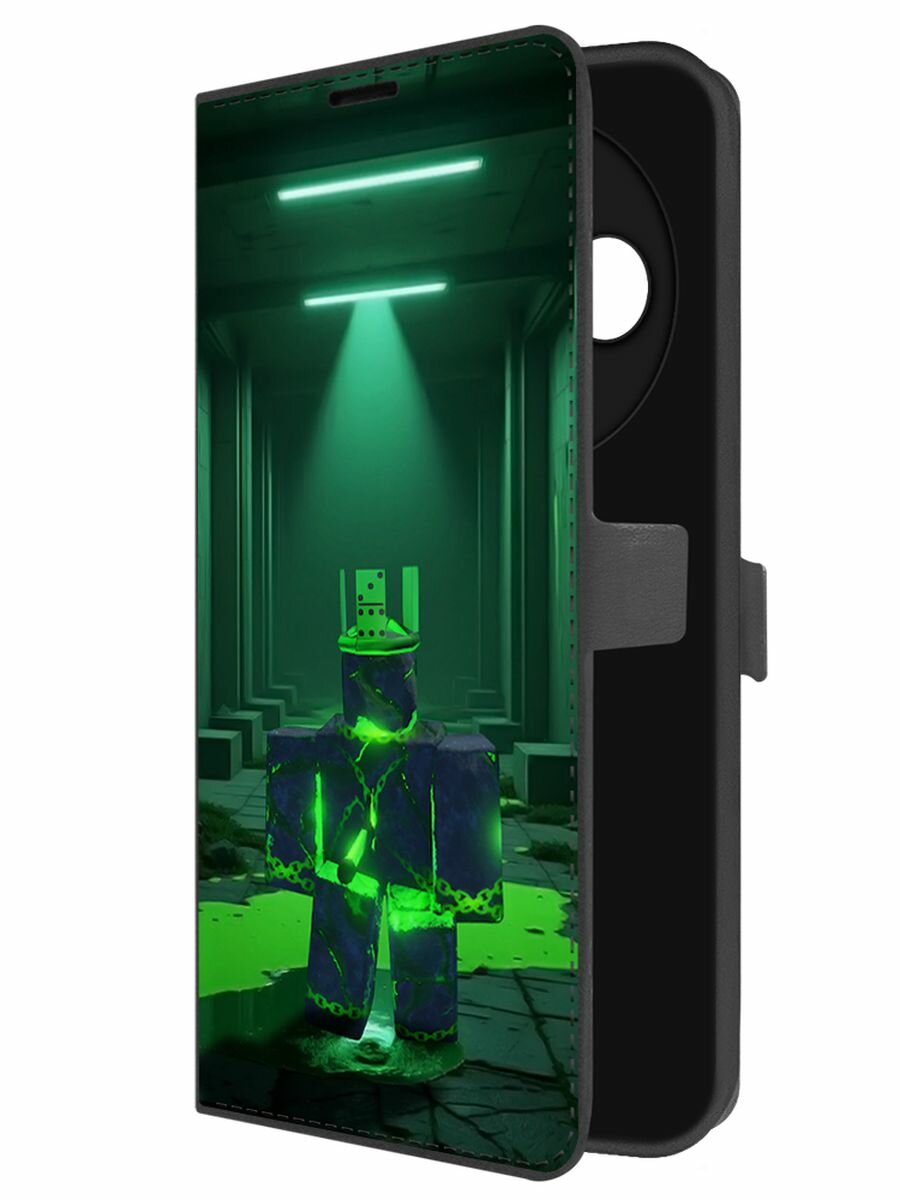 Чехол-книжка Krutoff Eco Book для TECNO Spark 30 Roblox-Форсакен 1x1x1x1 (Forsaken 1x1x1x1) (черный)