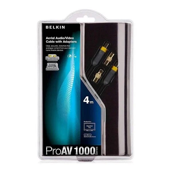 Антенный кабель Belkin ProAV 1000, медь, PVC, длина 4м, черный