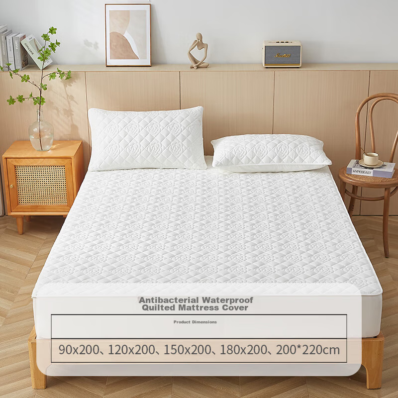 SOMERELLE Waterproof Fitted Sheet Single Piece Washable Quilted Non-Slip Mattress Protector 180*200cm