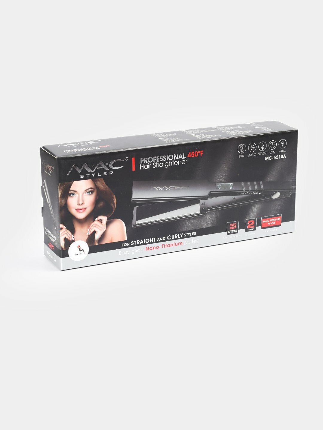 Выпрямитель для волос MAC Styler "Titan", титановое покрытие, LCD-дисплей — фото 1