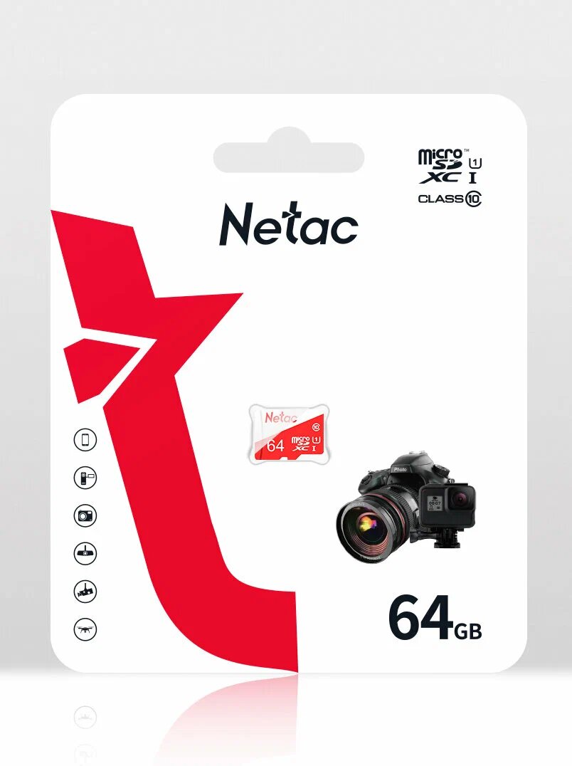 Карта памяти Netac P500, microSDXC, 64 ГБ, Eco UHS-I, Class 10 (NT02P500ECO-064G-S) — фото 1