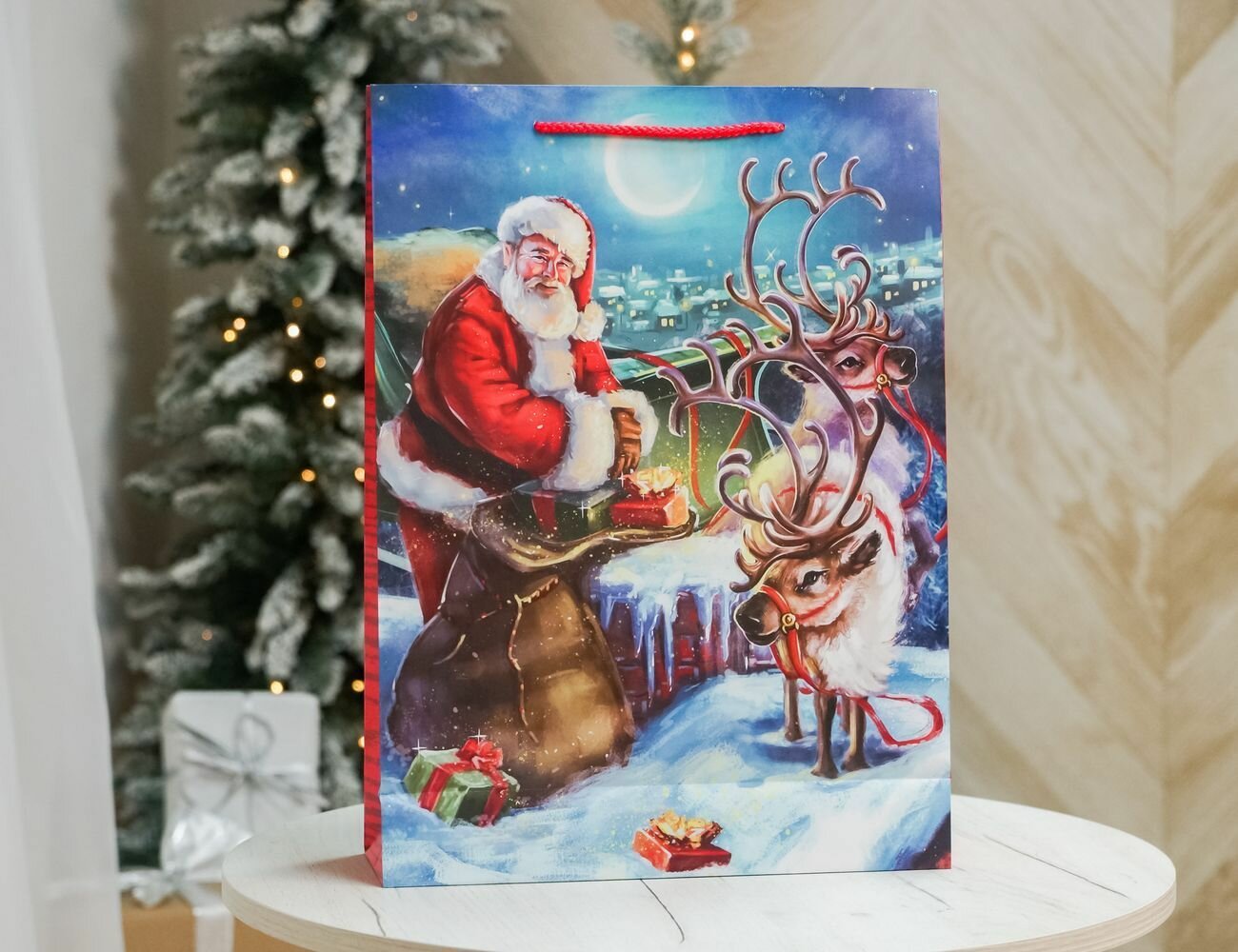 Подарочный пакет вместе С сантой: улыбнёмся бумага 45х33 см Due Esse Christmas XNA16004041-1