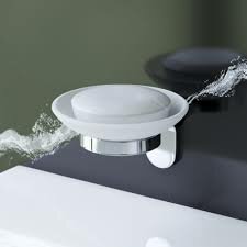 Стеклянная мыльница с держателем