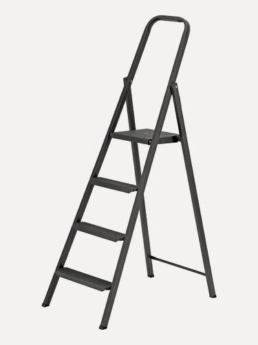 Изображение товара Стремянка 4 ступени Сибртех, 150 кг максимальная нагрузка и 287 см рабочая высота, компактная стальная, 97944