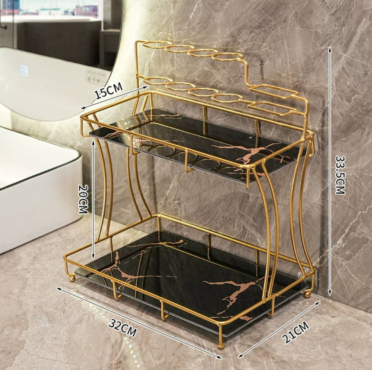 Органайзер для хранения косметики/Этажерка для косметики. черная цвет