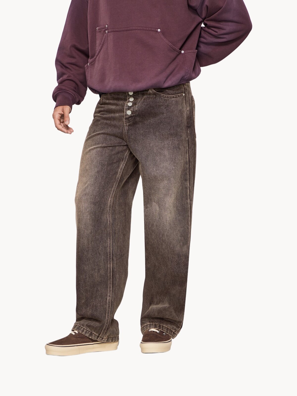 Джинсы бойфренды MUTED BUTTON UP