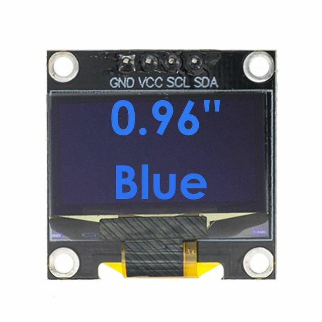 OLED 0.96" дисплей 128x64, I2C, 4 pin, синий (blue)