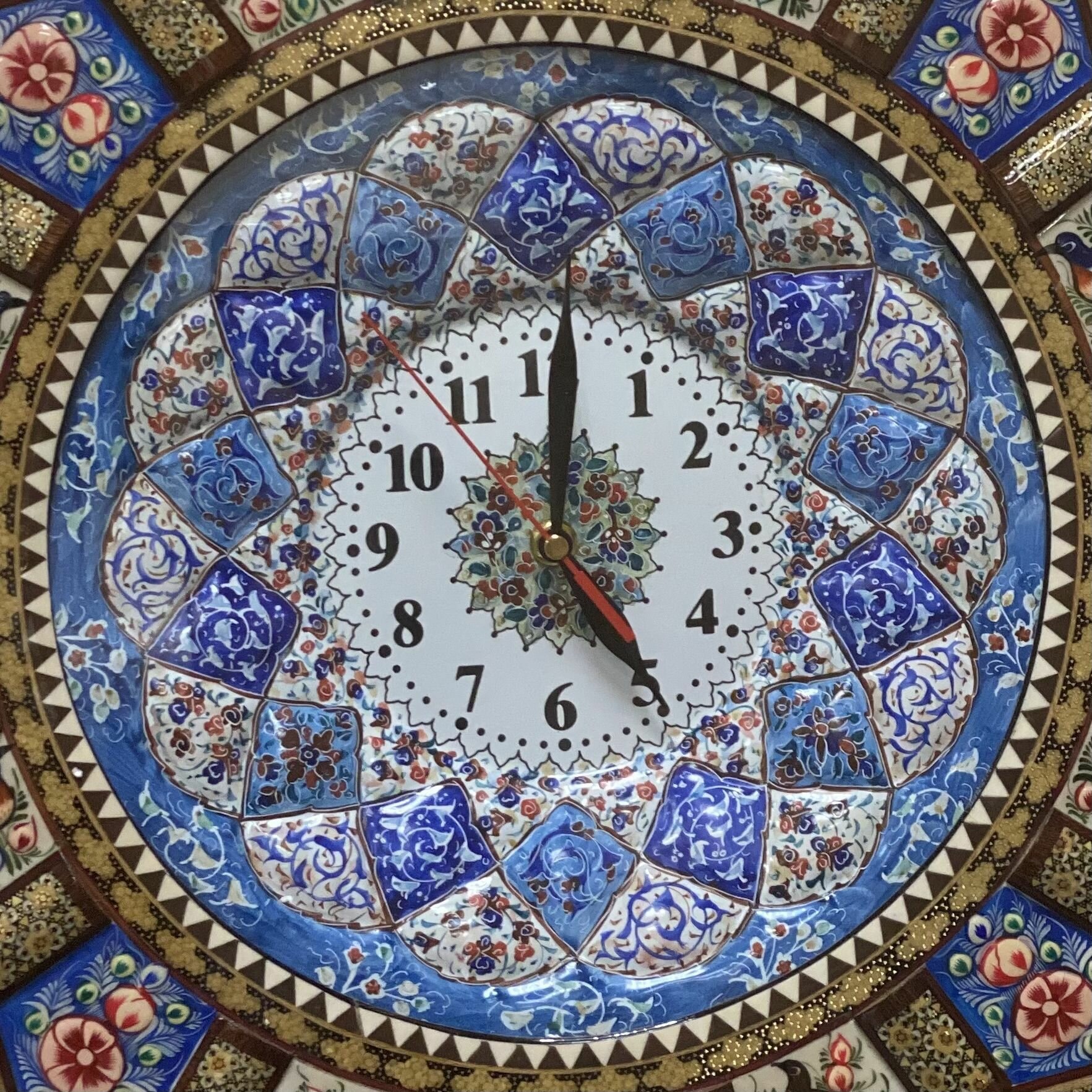 Настенные Часы Персидский базар Иран, ручная работа, инкрустация по дереву — фото 1
