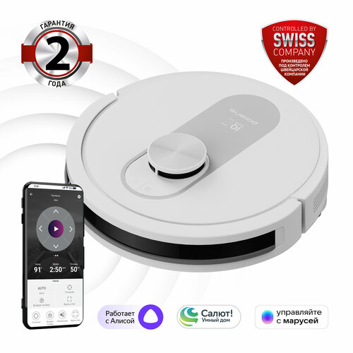 Робот-пылесос Polaris PVCR 4250 WIFI IQ Home для влажной и сухой уборки белый 18999₽