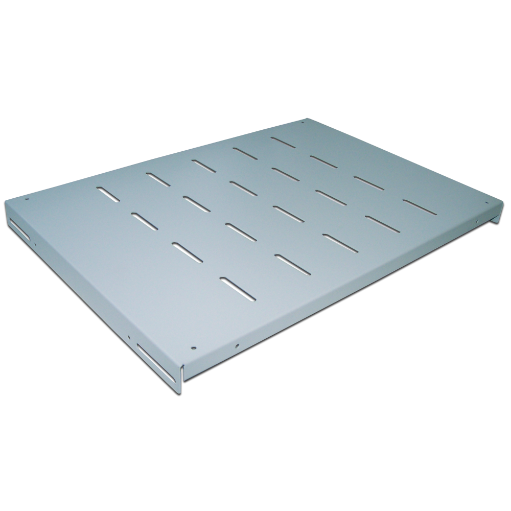 Полка Lanmaster TWT-RACK2-S4-10/80 для двухрамных стоек глубина 1000мм 4 точки до 80 кг серый - фото №1