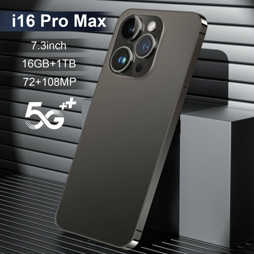 Смартфон i16 Pro Max 73 Капсульный экран 161TB Android Dual SIM Dual Standby Игровой подарок черный 7123₽