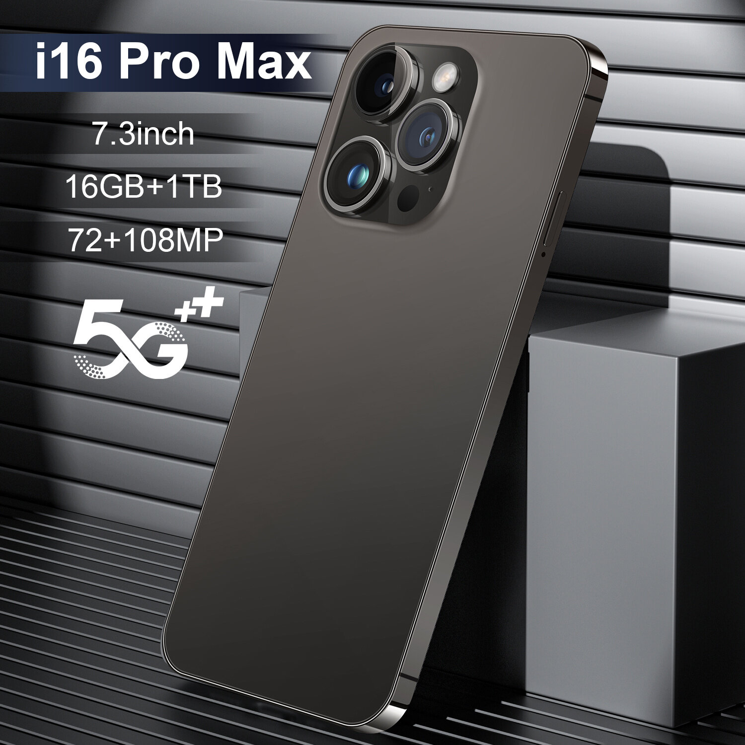 Смартфон i16 Pro Max 7,3» Капсульный экран 16/1TB Android Dual SIM Dual Standby Игровой подарок фиолетовый — фото 1
