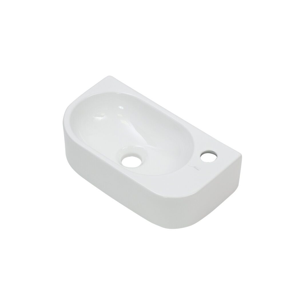 Раковина Melana MLN-78204L, фаянс, полукруглая, белая, 40.5x22x10.5 см — фото 1