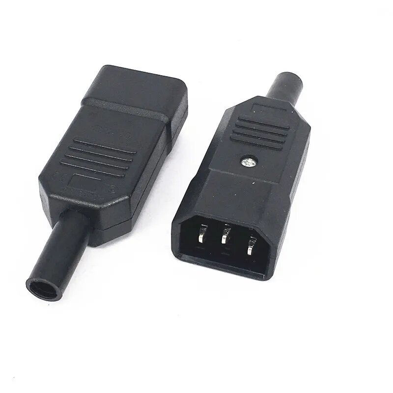 Черная 3-контактная штепсельная вилка IEC 320 C14