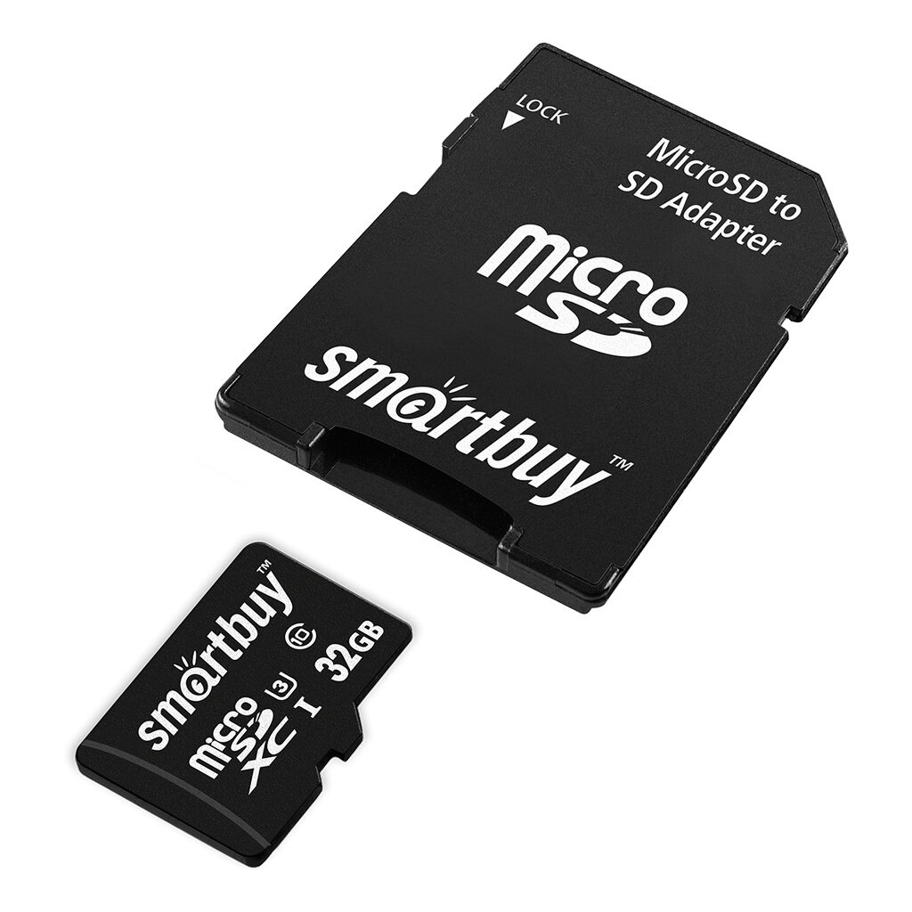 Карта памяти Micro SD 32 Гб U3 V30 90/55 Mb/s с адаптером SD