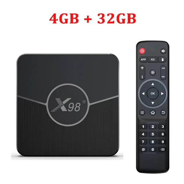 X98 PLUS Smart TV Box Android 11, поддержка 4K HD медиаплеер, 4G 32G 64G BT Amlogic S905W2 2,4G/5G, двойной Wi-Fi, телеприставка, ТВbox, 4G 32G, Европейская