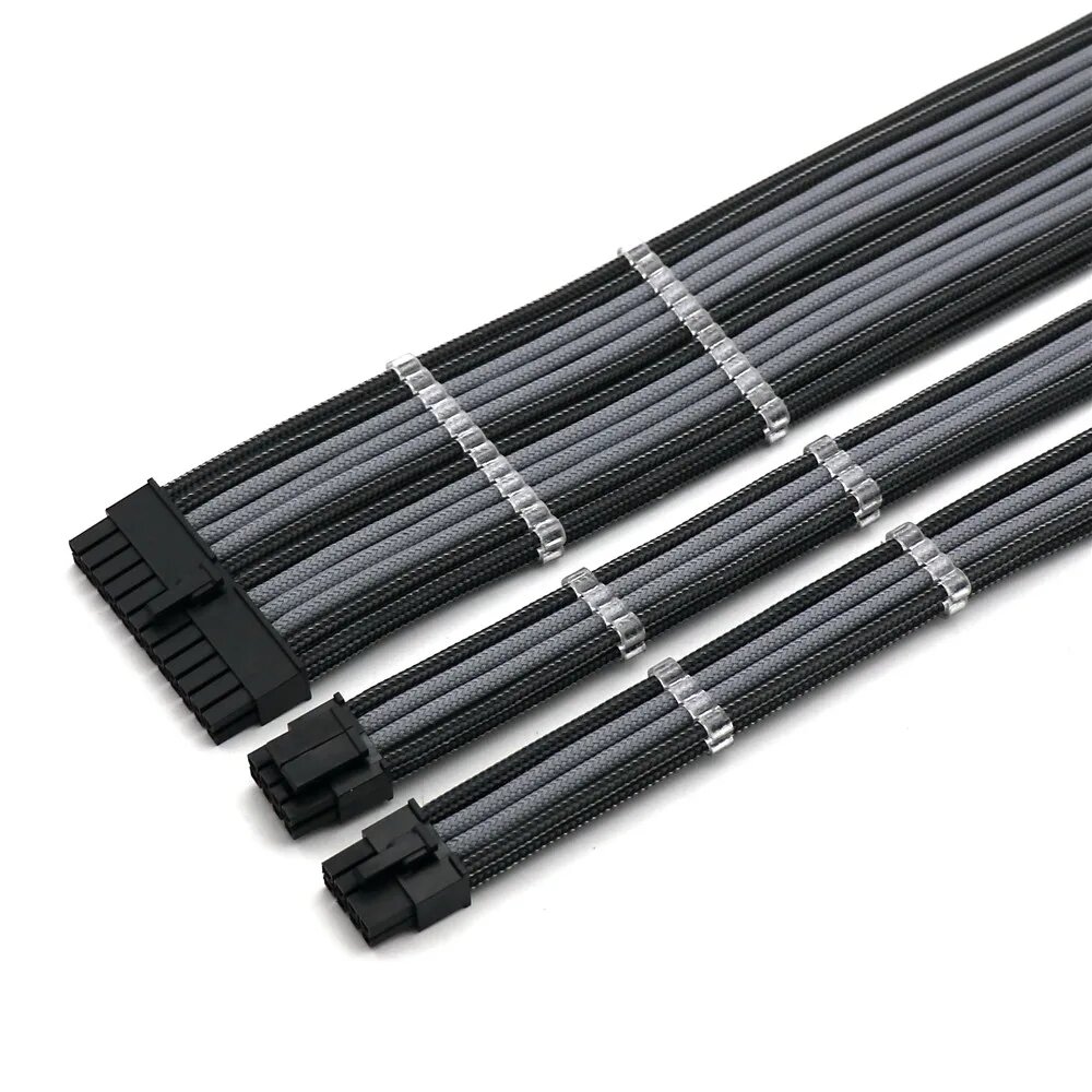 Комплект удлинительных кабелей Angitu для ПК, Carbon Billet Gray, 300mm