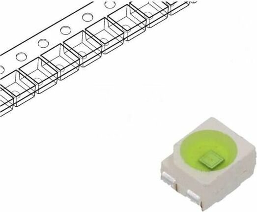Светодиод OPTOSUPPLY OSB64LS3C1A-CRLED14 LED SMD 3528, PLCC4 blue (ice blue) 2100mcd 3.5x2.8x1.9mm 1шт